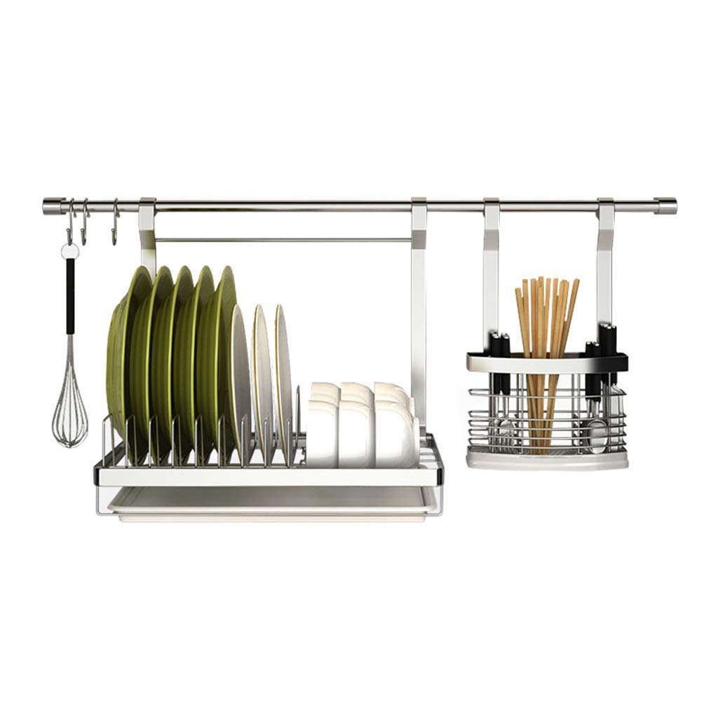 OGMOYT Kitchen Tableware Drain Rack-Storage Rack Utensil Rack Wall-Mounted Stainless Steel Dish Drainers Dish Drying Racks for Kitchen