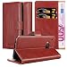 Produktbild Cadorabo Hülle für HTC ONE M9 in Karmin ROT - Handyhülle mit Magnetverschluss, Standfunktion und Kartenfach - Case Cover Schutzhülle Etui Tasche Book Klapp Style