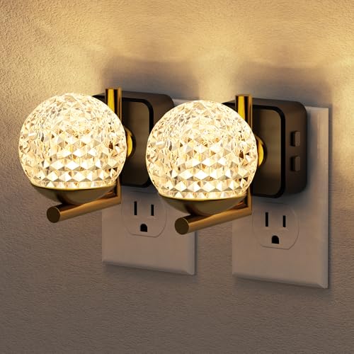 Image of JandCase LED Night Light, 3000K Warm White & RGB Color Changing Night Lights Plug into Wall, Dusk to Dawn Light Sensor, 180 Rotatable Plug in Nightlights for Bathroom, Bedroom, Hallway 2 Pack