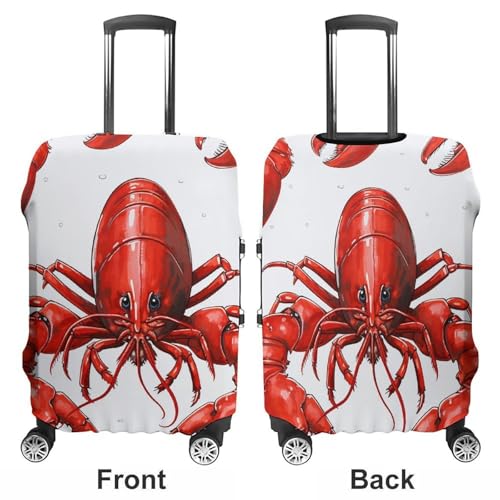 Red Lobster Print Luggage Cover, Elastic Luggage Protector Fits 19-32in Suitcases, Washable & Anti-Scratch Suitcase Cover for Men Women XL3