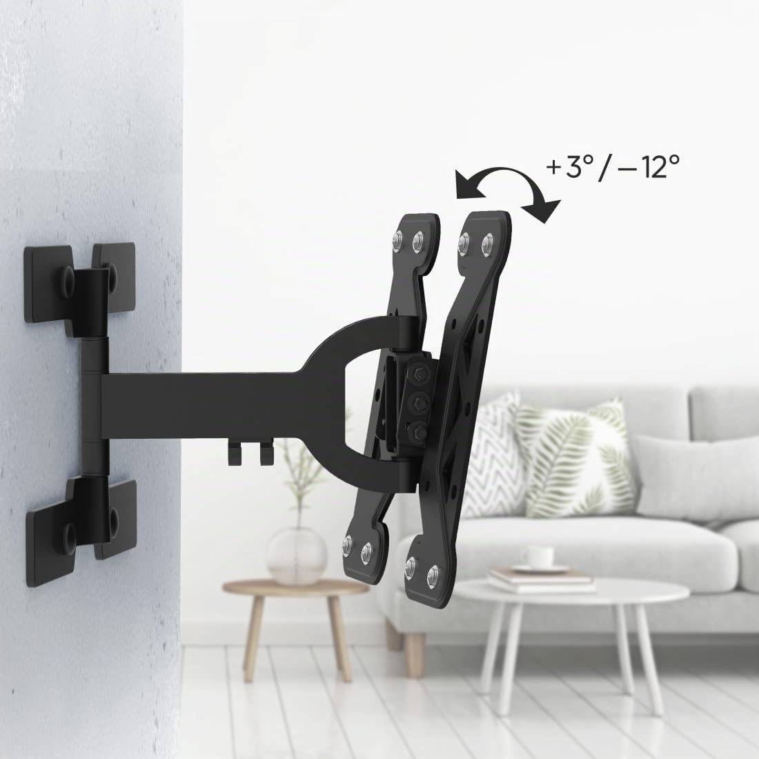 Hama Support mural TV FULLMOTION "Ultraslim" pour TV écran plat entre 48 cm et 122 cm (19" à 48"), pivotant et inclinable, jusqu'à 20 kg de charge supportée, VESA 200x200, 1 bras, Noir