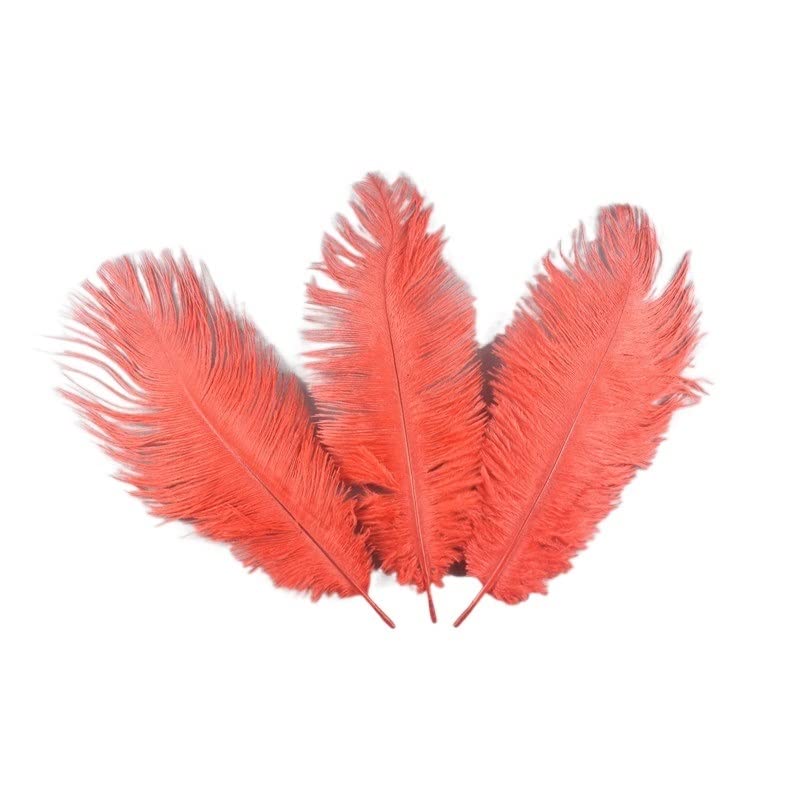Plumes d'aiguille d'autruche rouge 25-30cm pour personnaliser vos accessoires et chapeaux