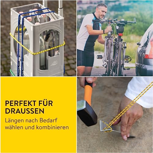PRETEX Spanngurte mit Haken, 12-teiliges Set – mit Haken in 4 Längen – strapazierfähige, mehrfarbige Gepäckgurte