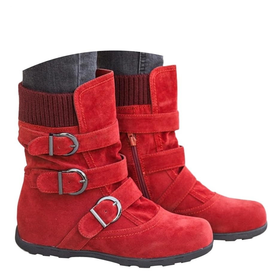 Snow Boots for Women Winter Warm 2025 Stretch Knit Combat Boots Non Slip Chunky Low Heel Ankle Booties