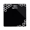 Amazon Basics Digital Weighing Scale for Body Weight | 26 x 26 Cm | Large LCD Display | Low Battery indicator | Max Weight Upto 180 Kg | Anti-Skid Padding | Black