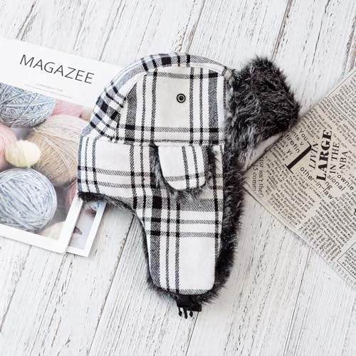Image of ONWAY Trapper Hat Winter Hats for Women Men with Faux Fur Ear Flaps