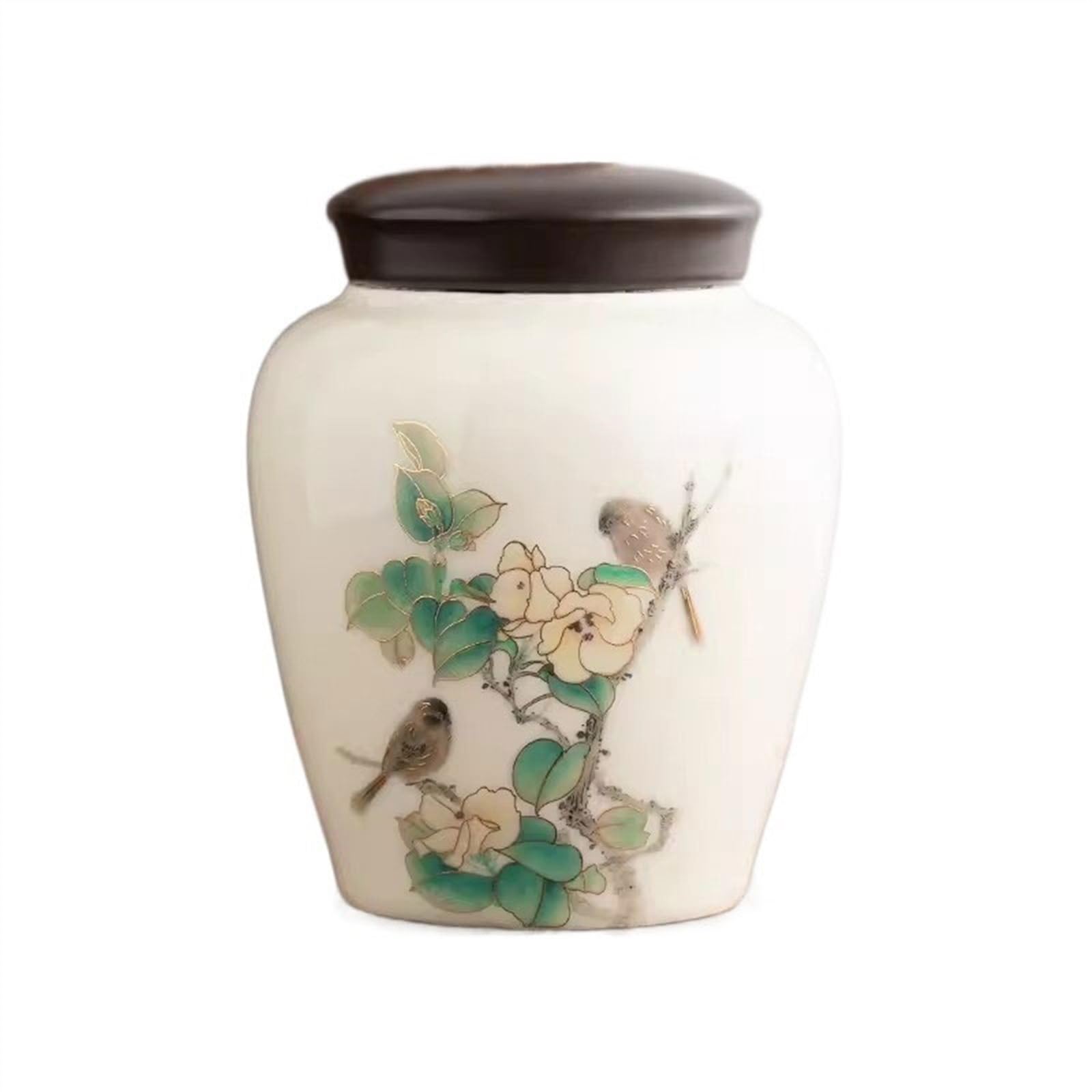 Hhaoran-9868 Ceramic Tea Canister Home Decor Crafts Loose Leaf Tea Storage Jar Ceramic Box Guest Vintage Chinese Sugar Food Canisters for Kitchen(Small)