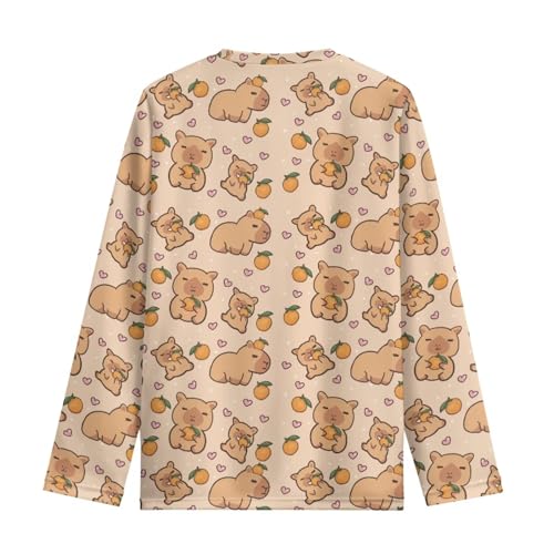 Image of WELLFLYHOM Long Sleeve T-Shirt for Boys Girls 3-16 Years Old Tee Tops Crewneck Pullover Shirts Fall Outfits