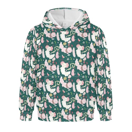 Seahorse Navy Coral Youth Hoodie Sweatshirt