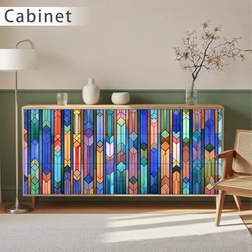 Image of Nuxovilar Glass Geometric Stripe Wallpaper Peel Stick Vinyl 15.75x39.37