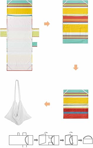 Miniatura 7 de Coloridas fundas verticales para silla de playa con bolsillos, funda de microfibra de secado rápido, fundas de silla de piscina naranja, toalla para