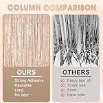 2 Pack Champagne Gold Tinsel Foil Fringe Curtains, Champagne Party Decorations, Metallic Tinsel Party Streamers Backdrop for Birthday Baby Shower Graduation Wedding Party Decorations - Image 5
