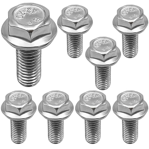 Image of 8Pcs Car Top Front Skid Plate Bolts, 12mm Hex Head Stainless Steel Skid Plate Bolts, Compatible with 4Runner, Tacoma, FJ Cruiser, Sequoia, Land Cruiser, Car Accessories Replacement