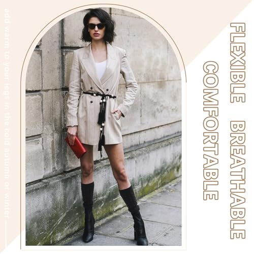Image of SATINIOR Syhood 4 Pairs Cable Knit Leg Warmers Women Winter Knitted Crochet Knee Boot Stockings Cuffs Long Legging Socks