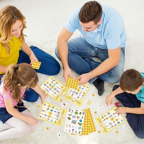 TENDFINE 30 Players Bible Bingo Game for Vacation Bible School Christian Sunday Church Game Bible Activities Easter Gift Family Open Day Supplies