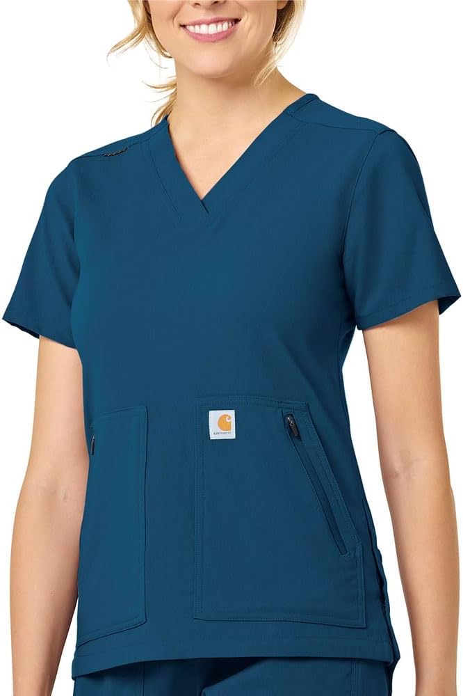 Carhartt Scrubs C12237 Women's Rugged Flex® Modern Fit 4-Pocket V-Neck - Image 2