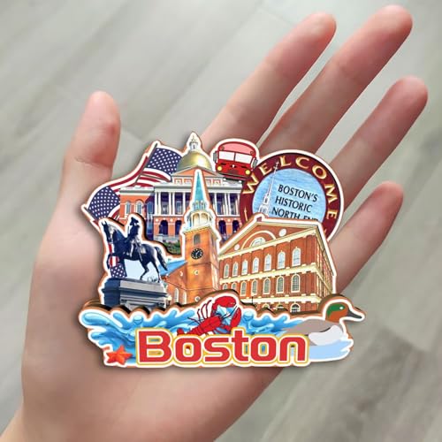Imán decorativo redondo Boston 3-4 pulgadas miniatura 4