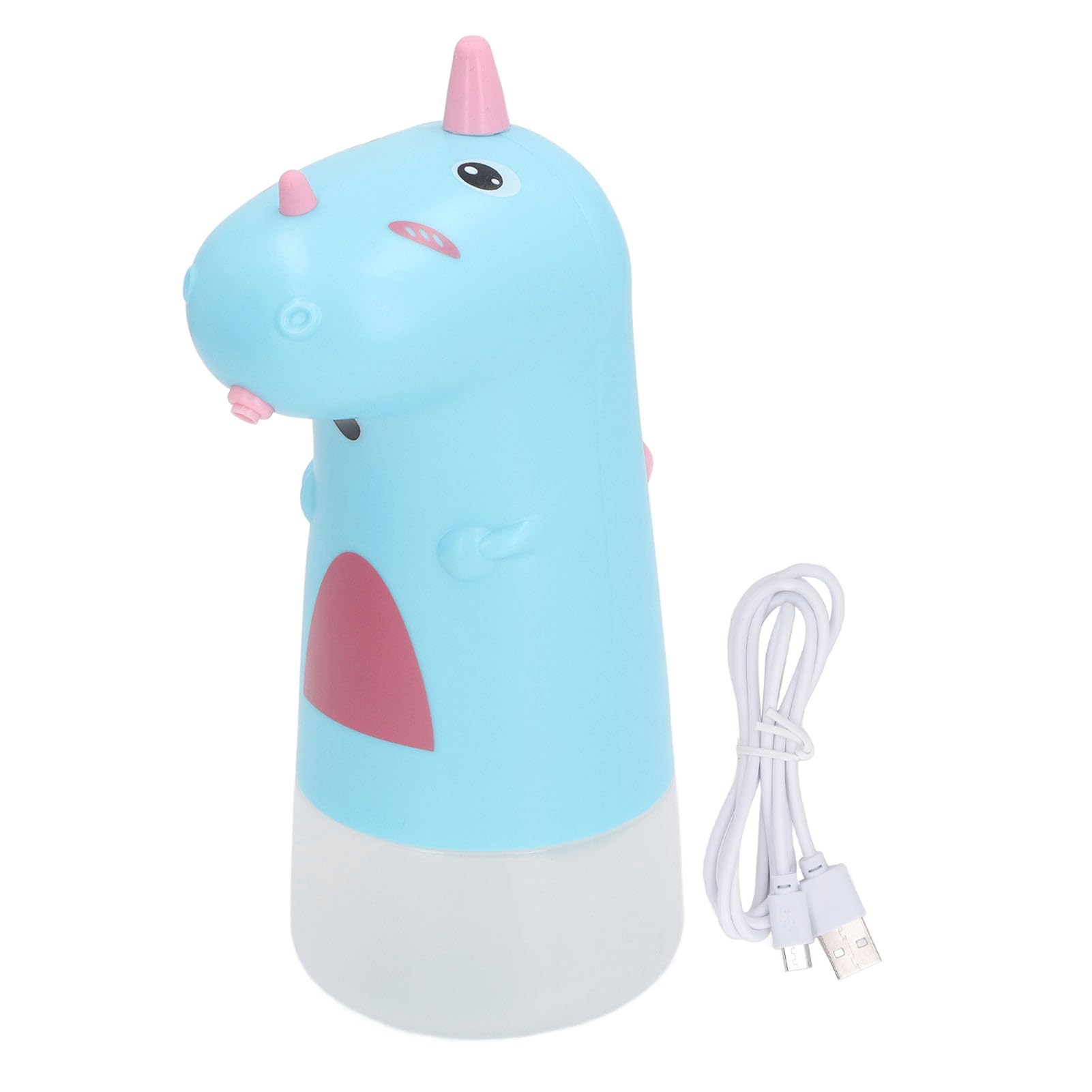 Dispensador Automático de Jabón para Niños, Lindo Dispensador de Jabón Electrónico, Dispensador de Jabón de Espuma Recargable sin Contacto para Baño, Cocina (Azul)