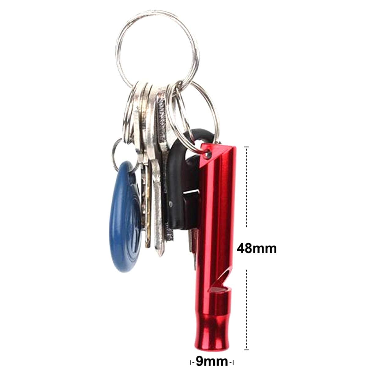 ZHONGJIUYUAN 100 Stück Aluminium-Legierung Outdoor Notfall Survival Camping Wandern Sicherheit Rettung Erste Hilfe Schlüsselanhänger Pfeife Zugpfeife (zufällige Farbe)