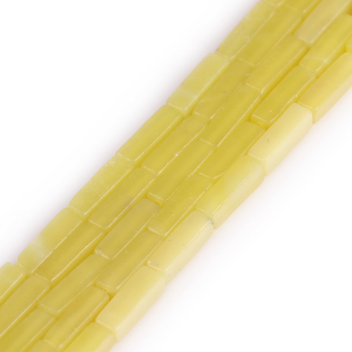 Gem-Inside 4x13mm Natural Yellow Lemon Jasper Square Tube Cube Cuboid Beads for Jewelry Making Strand 15" Energy Healing Power Stone