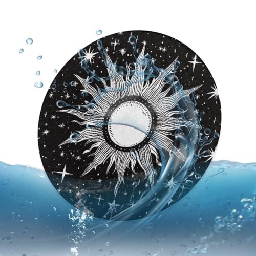 Portavasos para auto WELLFLYHOM set de 2 diseño sol y luna miniatura 3