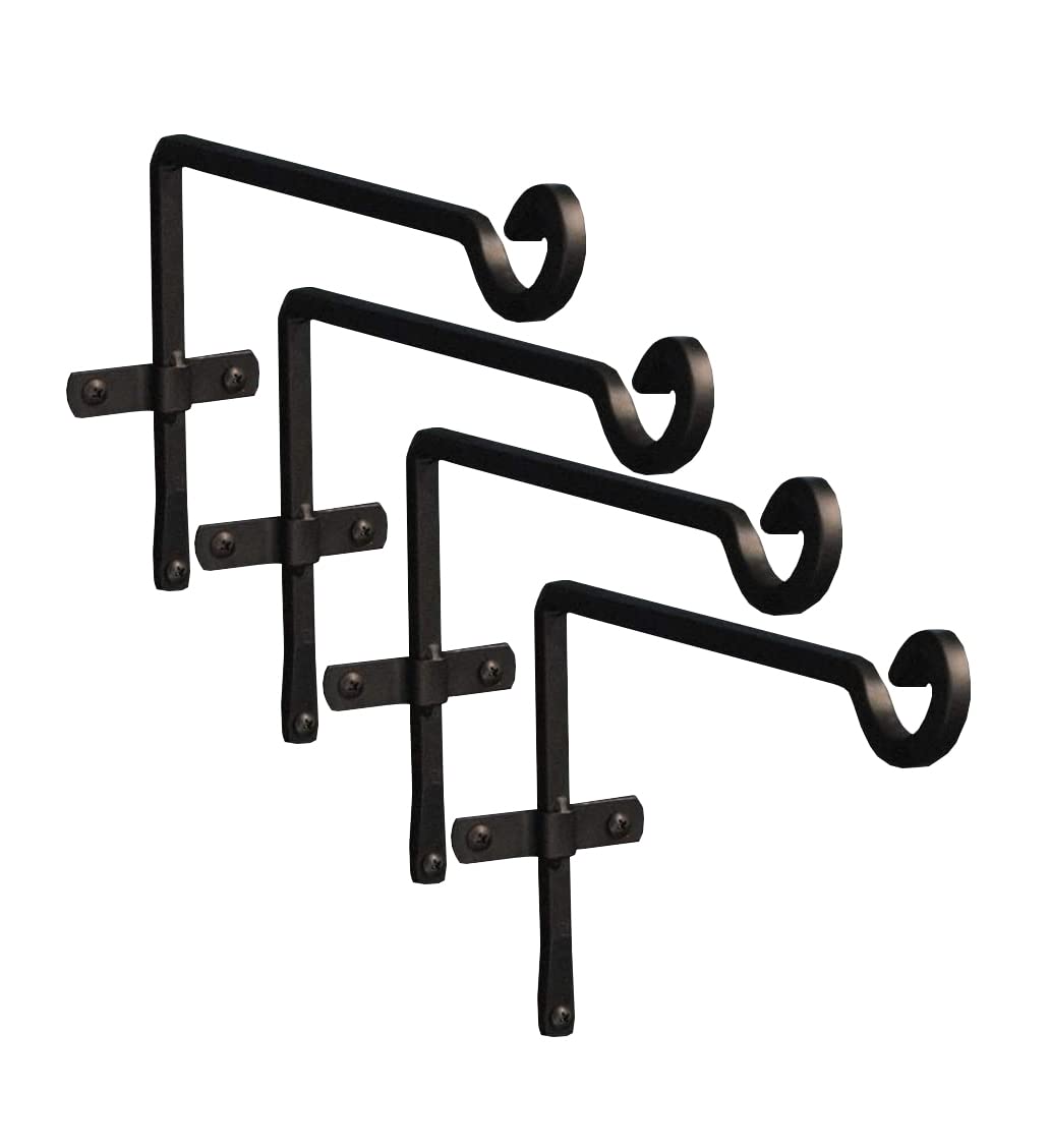 Selections Metal Square Garden Hanging Basket Brackets (29cm) - Pack of 4