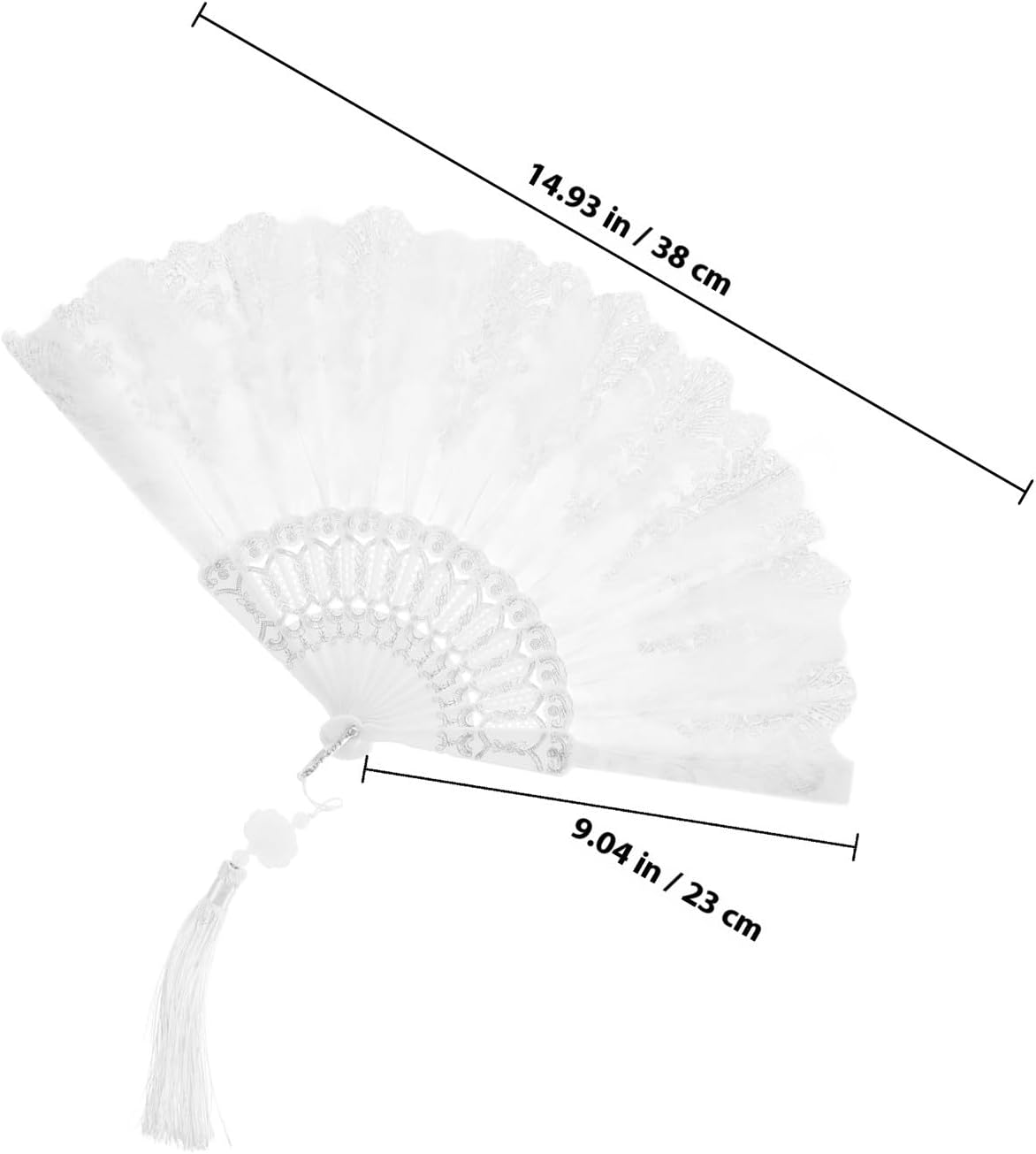 Vintage Lace Folding Hand Fan for Bride, Wedding Tea Party Decor image 2