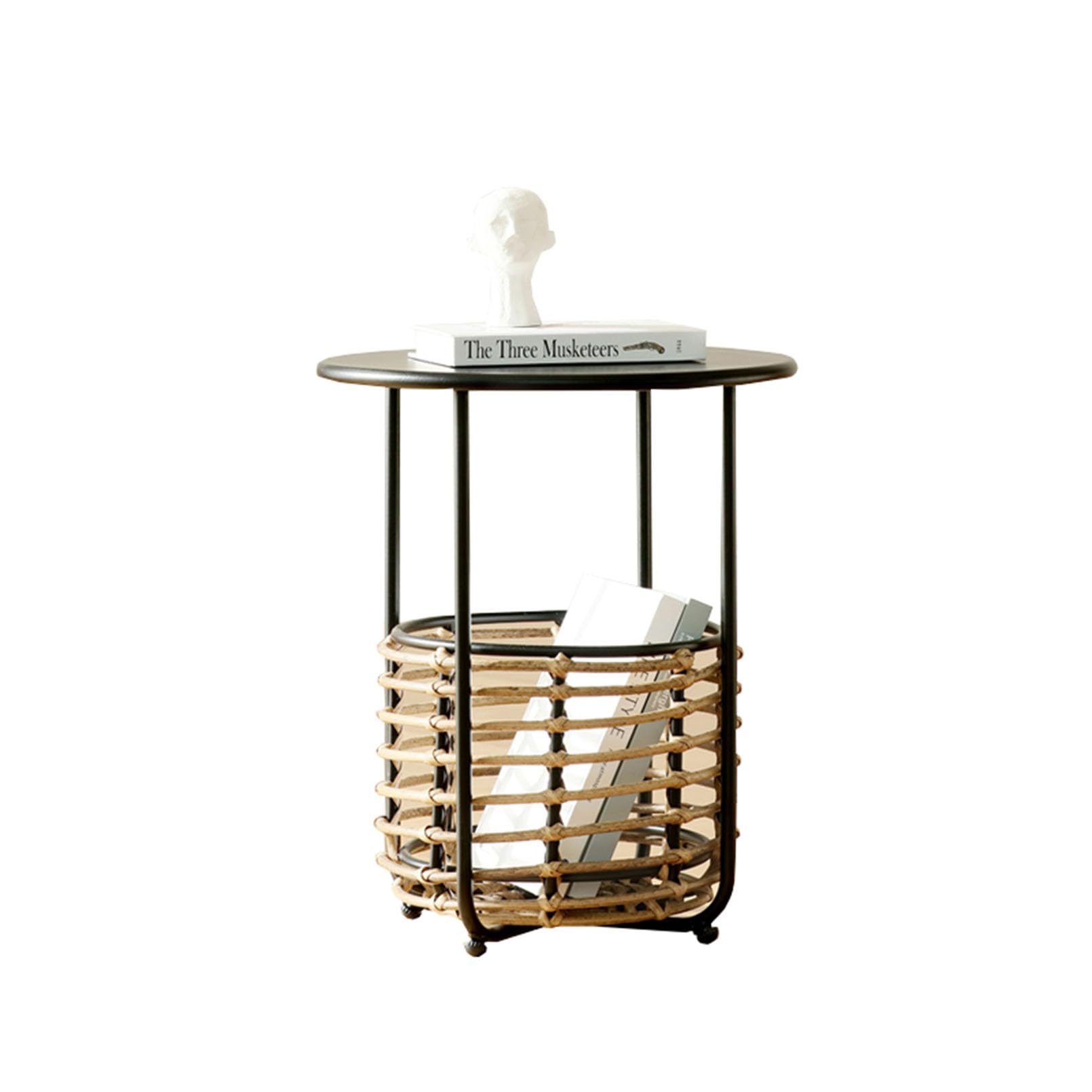 Table Basse en Rotin JATIBOSH - Bout de canapé créatif pour meuble de salon