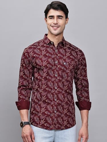 Image of Majestic Man Pure Cotton Slim Fit Printed Casual Shirt for Men