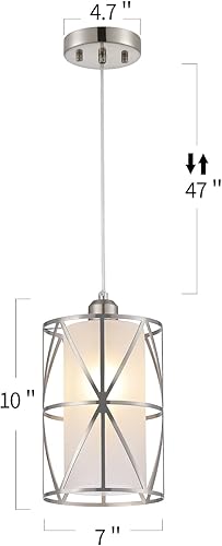 Miniatura 3 de Lámparas colgantes isla de cocina, iluminación colgante moderna para isla de cocina, luz colgante de níquel cepillado, iluminación colgante de