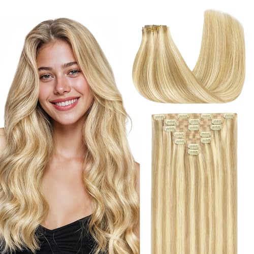 Image of GOO GOO Seamless Clip in Hair Extensions Real Human Hair Remy Extensions