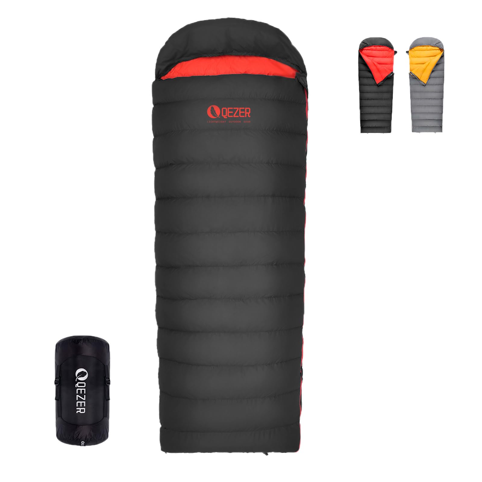 Photo 1 of QEZER Down Sleeping Bag for Adults, 620 Fill Power Backpacking