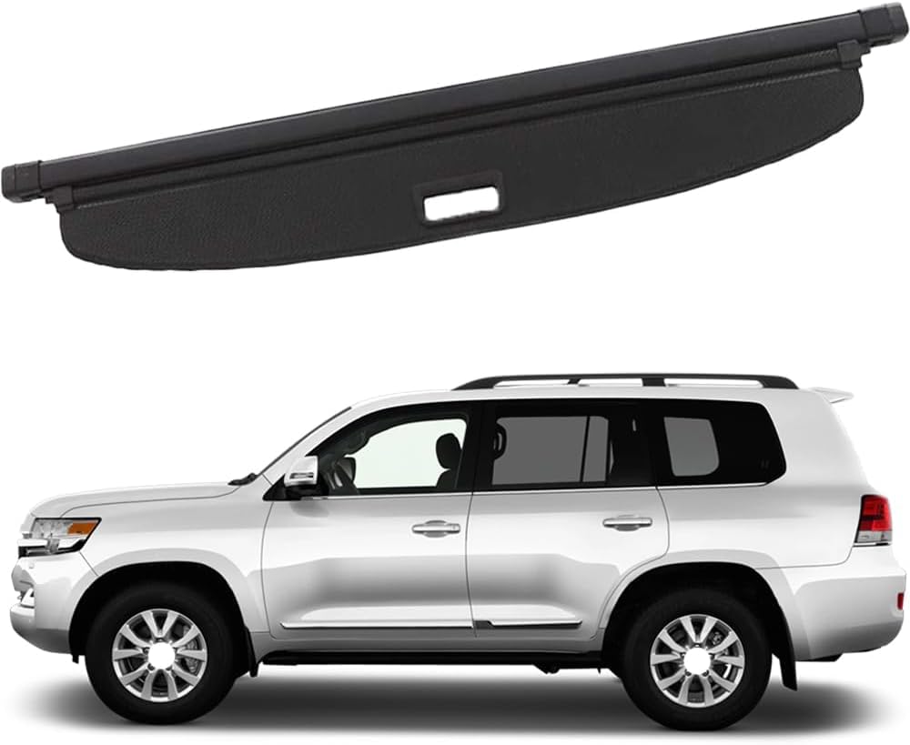 Dryfal Car Retractable Rear Cargo Cover For Toyota Land Cruiser Fj200 2014-2018 Trunk Parcel Shelf Luggage Cargo Shield Cover Boot Shelves Partition Interior
