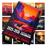 National Parks Calendar 2026 - Illustrated Wall Calendar Featuring 15 US National Parks, 8.5' x 12', 15-Month Vintage Poster Art Calendar (Oct 2025–Dec 2026) for Home or Office