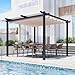 EROMMY Versenkbarer Pergola 3x3m,wasserdicht und sonnensicher,stabil und kältefest,Metall,freistehende Terrassenüberdachung,für Garten Terrasse & Balkon,Beige