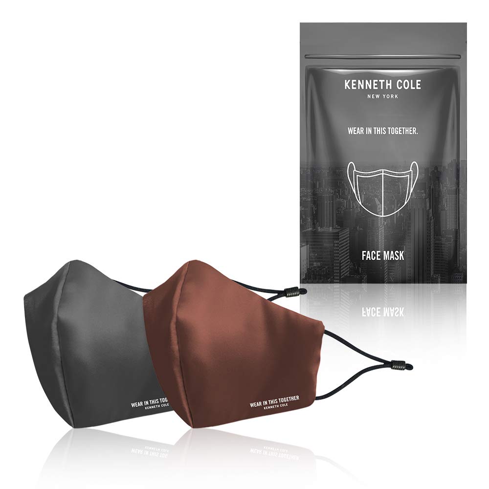 Kenneth Cole 100% Mulberry Silk – Silk Masks with Protection, Easy Breathing, Adjustable & Washable Multicolor