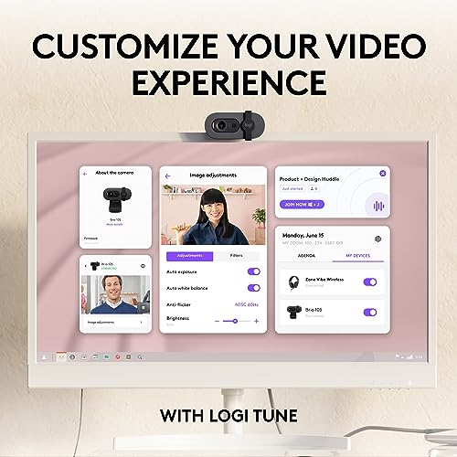 Logitech Brio 105 Full HD 1080p Business Webcam with Auto-Light Balance | 1080p with auto-light correction, built-in mic, privacy shutter, USB-C, compatible with Teams, Google Meet, Zoom and more - image 8