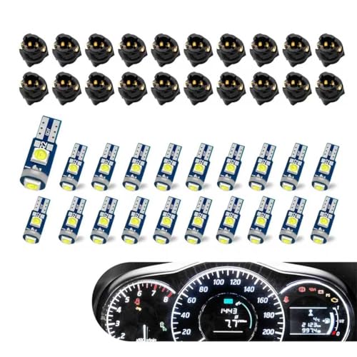 20 Bombillas LED T5 para Auto, Luz Blanca