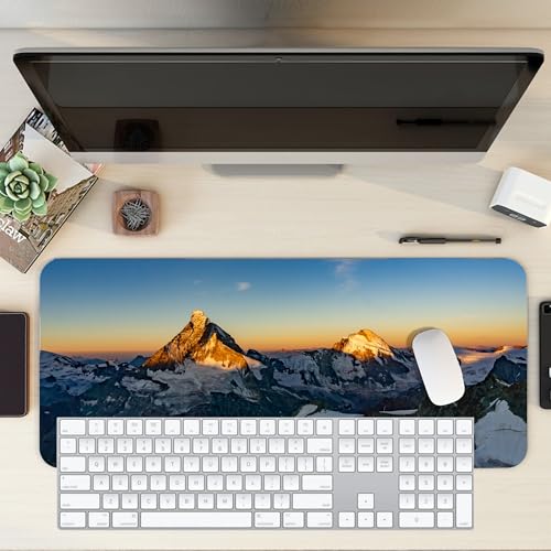 Image of Mountain XL Extended Gaming Mouse Pad | XXL Large Desk Mat 60x30cm for Laptop & PC | Non-Slip Rubber Base, Waterproof, Durable & Smooth Surface | Office, Gaming & Study, asthetic