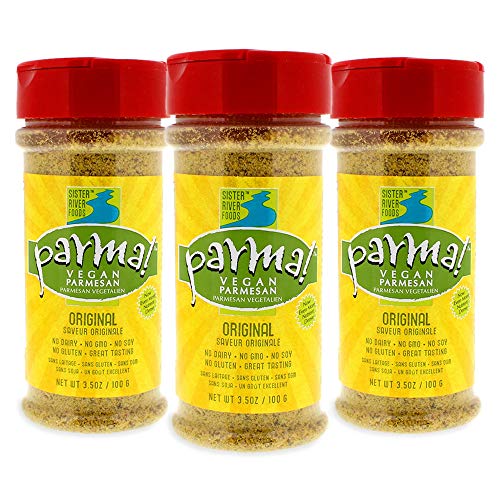 Parma! Vegan Parmesan - Original, Dairy-Free, Soy-Free and Gluten-Free Vegan Cheese, Plant-Based Superfood, Kosher (7 ounces, Pack of 3)