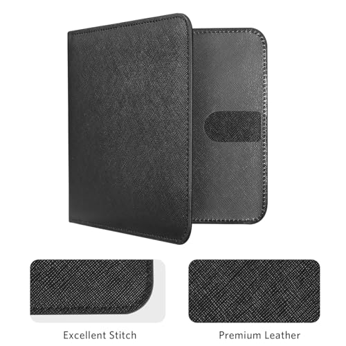 Image of CoBak Car Registration and Insurance Holder - Small and Lightweight Vehicle Glove Box Car Organizer, Auto Truck Comparment Accessories Case for Essential Document, Driver License (Black Cross Texture)