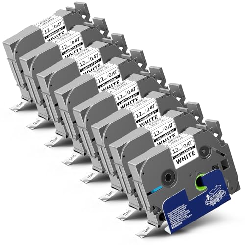 Ruban TZe 12mm lot de 8 pour résoudre les problèmes de classement Ptouch PT-D200