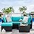 PRETZI 5 Pieces Patio Furniture Sets, Outdoor Sectional Sofa, All Weather Rattan Wicker Couch with Glass Table, Patio Conversation Set for Porch Backyard Garden Pool Deck Balcony