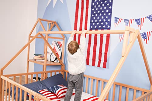 Busywood House Wooden Playpen - Montessori Floor Bed With Safe Gate - Toddler Bed - Floor Bed - Frame With Fence And Door - Toddler Bedroom Furniture - Full, Twin, Queen, King Size (Model 6) #TOP2