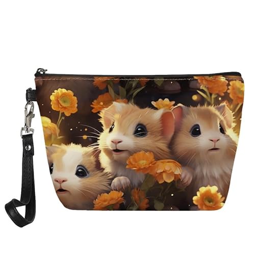 Borsa cosmetica da donna borsa da viaggio organizer pelle da toilette per cosmetici per beauty bag Porcellini dIndia Fiori Organizer per borse