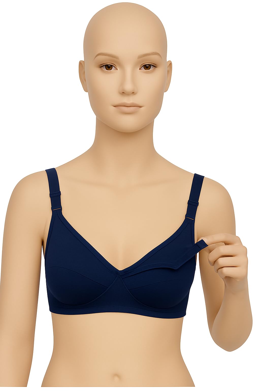Nursing Bra for Breastfeeding,Maternity Bra,Bra for mom to be,Adjustable Straps, Available in Light Blue, Navy Blue, and Peach (in, Numeric, 40, B, Blue)-image-37