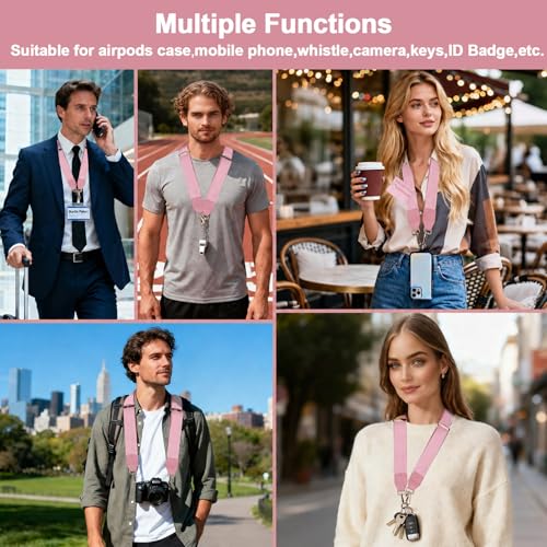 Image of XANGNIER Clip and Go Strap for Phone with Wallet Crossbody, Phone Strap with Zippered Wallet, Adjustable Anti Theft Cellphone Lanyard for Women, Cellphone Chain Accessories,Multicolor 26