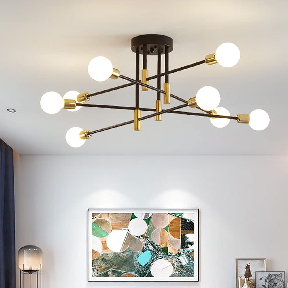 Buy Sputnik Chandelier Modern Ceiling Light Fixture Mid Century Black