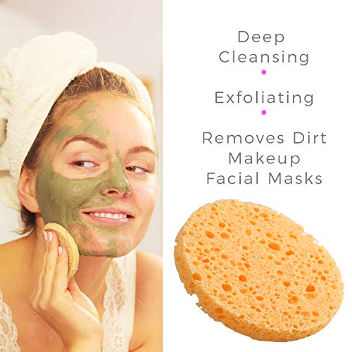 50-Count Compressed Facial Sponges, Gainwell Cellulose Facial Sponges, 100% Natural Cosmetic Spa Sponges For Facial Cleansing, Exfoliating Mask, Makeup Removal #TOP5