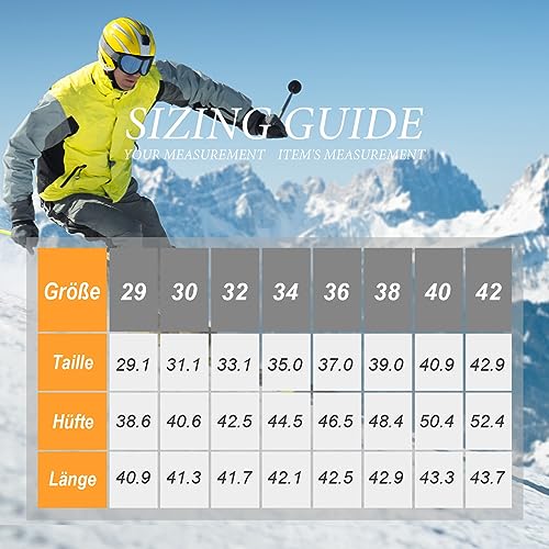 yeyity Herren Softshellhose Gefüttert Outdoorhose Wasserdicht Wanderhose Warm Skihose Snowboardhose Winddichte Thermohose Schneehose Winter Trekkinghose(MH4409,Black,34)